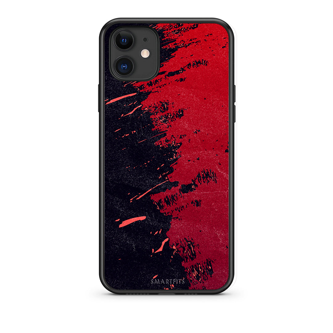 iPhone 11 Red Paint Θήκη Αγίου Βαλεντίνου από τη Smartfits με σχέδιο στο πίσω μέρος και μαύρο περίβλημα | Smartphone case with colorful back and black bezels by Smartfits
