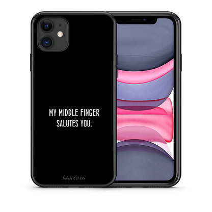 Θήκη iPhone 11 Salute από τη Smartfits με σχέδιο στο πίσω μέρος και μαύρο περίβλημα | iPhone 11 Salute case with colorful back and black bezels