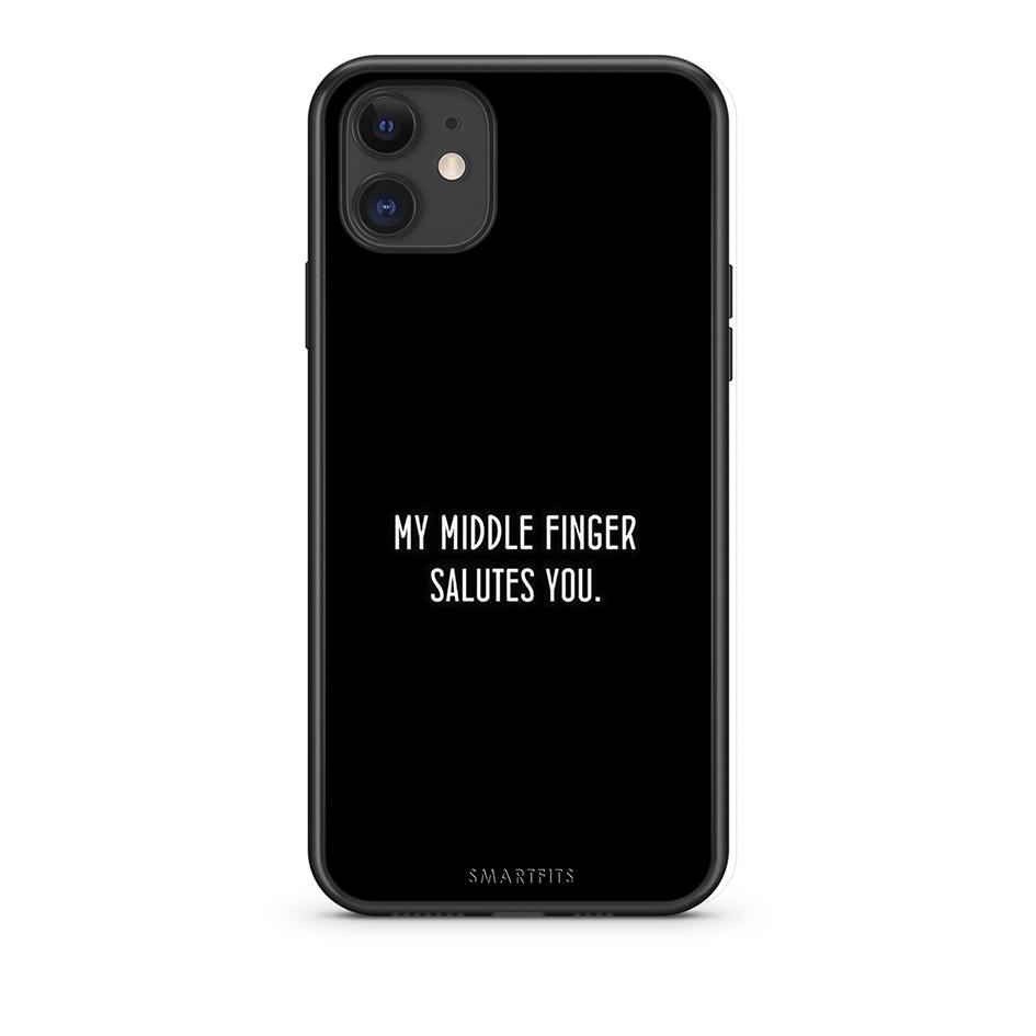 iPhone 11 Salute θήκη από τη Smartfits με σχέδιο στο πίσω μέρος και μαύρο περίβλημα | Smartphone case with colorful back and black bezels by Smartfits