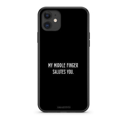 iPhone 11 Salute θήκη από τη Smartfits με σχέδιο στο πίσω μέρος και μαύρο περίβλημα | Smartphone case with colorful back and black bezels by Smartfits