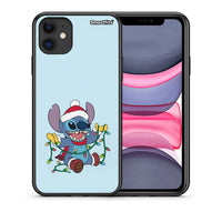 Thumbnail for Θήκη iPhone 11 Santa Stich από τη Smartfits με σχέδιο στο πίσω μέρος και μαύρο περίβλημα | iPhone 11 Santa Stich case with colorful back and black bezels