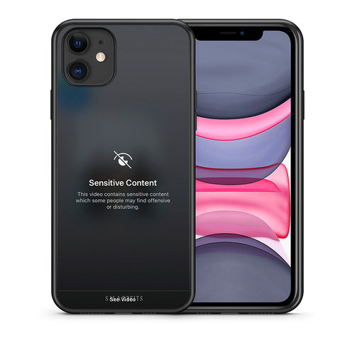 Θήκη iPhone 11 Sensitive Content από τη Smartfits με σχέδιο στο πίσω μέρος και μαύρο περίβλημα | iPhone 11 Sensitive Content case with colorful back and black bezels