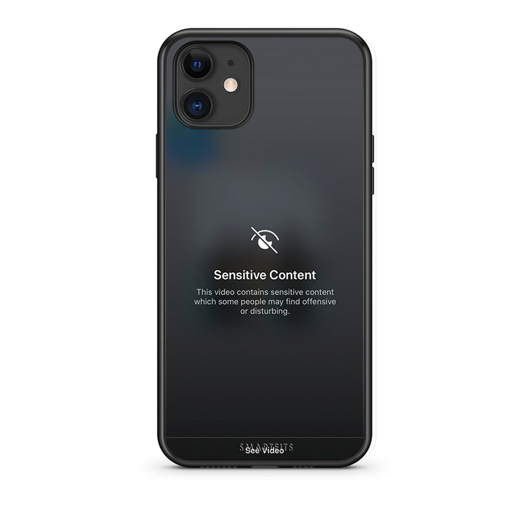 iPhone 11 Sensitive Content θήκη από τη Smartfits με σχέδιο στο πίσω μέρος και μαύρο περίβλημα | Smartphone case with colorful back and black bezels by Smartfits