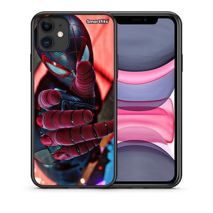 Θήκη iPhone 11 Spider Hand από τη Smartfits με σχέδιο στο πίσω μέρος και μαύρο περίβλημα | iPhone 11 Spider Hand case with colorful back and black bezels