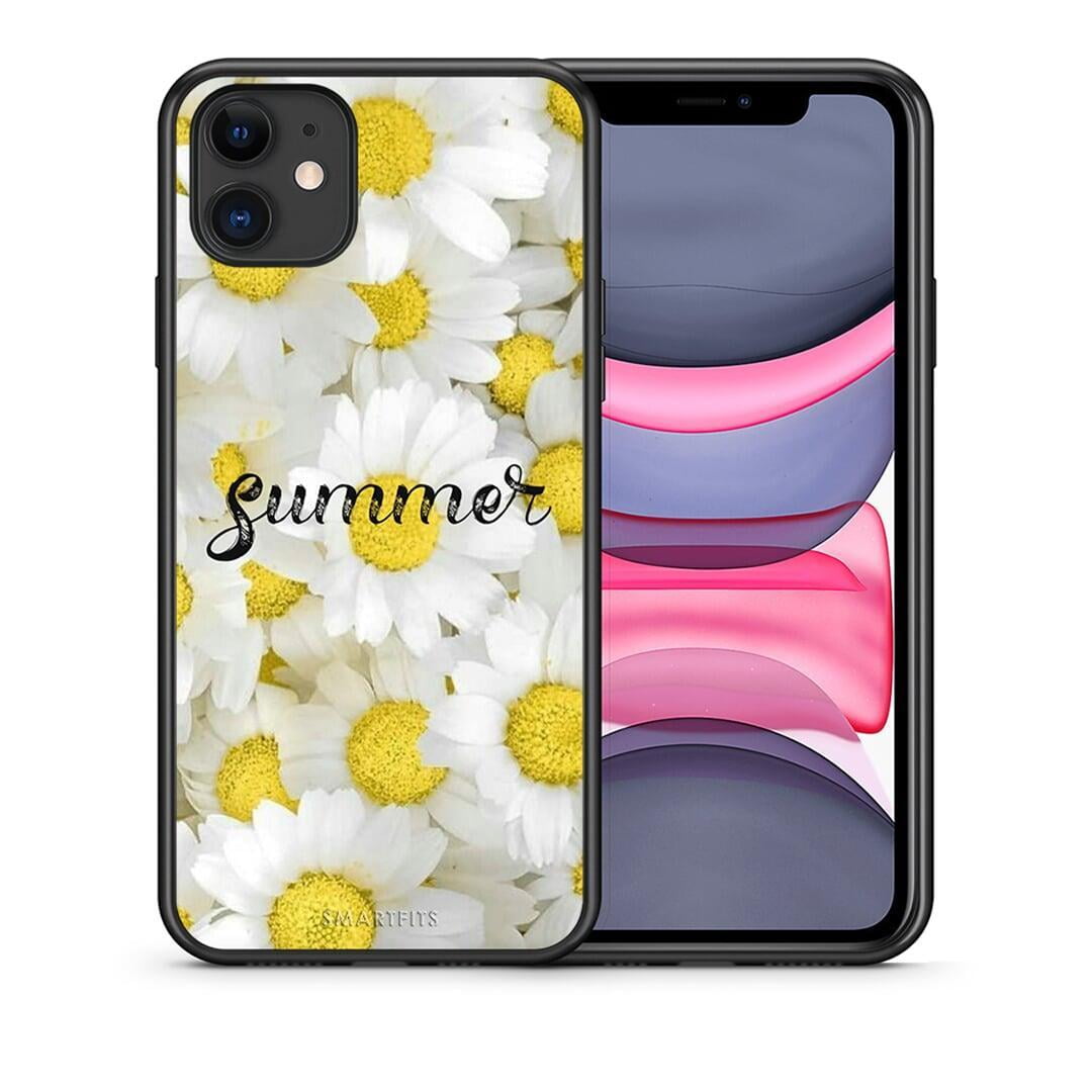 Θήκη iPhone 11 Summer Daisies από τη Smartfits με σχέδιο στο πίσω μέρος και μαύρο περίβλημα | iPhone 11 Summer Daisies case with colorful back and black bezels