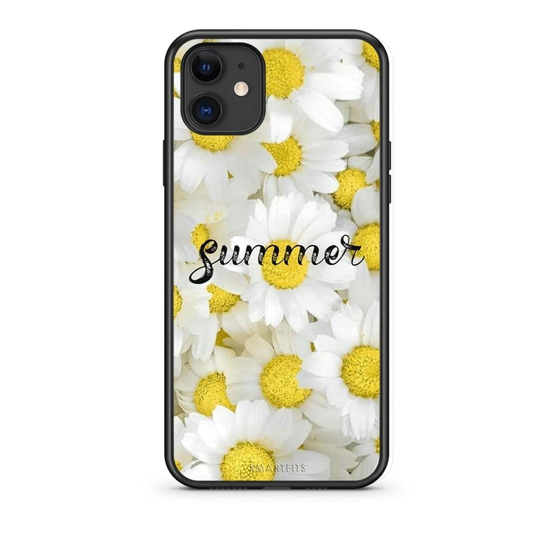 iPhone 11 Summer Daisies Θήκη από τη Smartfits με σχέδιο στο πίσω μέρος και μαύρο περίβλημα | Smartphone case with colorful back and black bezels by Smartfits
