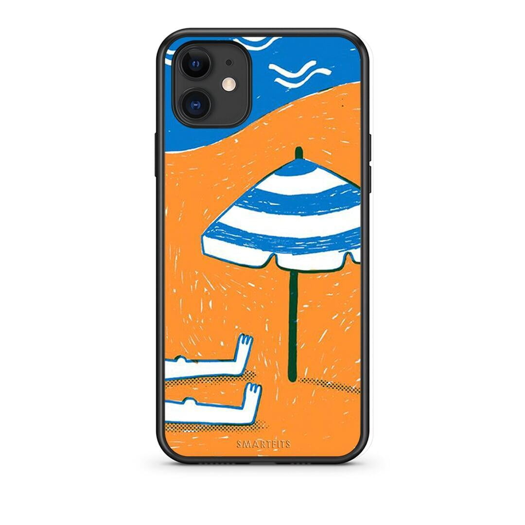 iPhone 11 Summering Θήκη από τη Smartfits με σχέδιο στο πίσω μέρος και μαύρο περίβλημα | Smartphone case with colorful back and black bezels by Smartfits