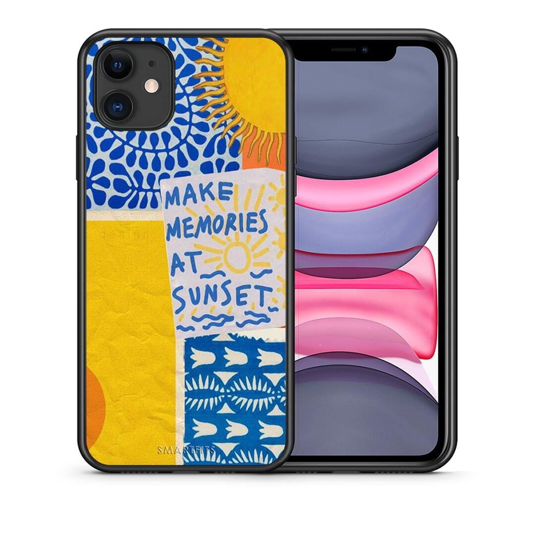 Θήκη iPhone 11 Sunset Memories από τη Smartfits με σχέδιο στο πίσω μέρος και μαύρο περίβλημα | iPhone 11 Sunset Memories case with colorful back and black bezels