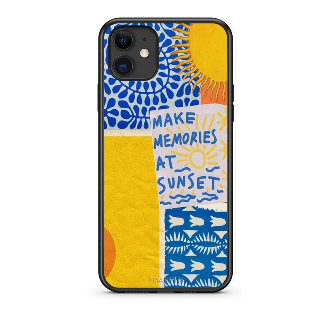 iPhone 11 Sunset Memories Θήκη από τη Smartfits με σχέδιο στο πίσω μέρος και μαύρο περίβλημα | Smartphone case with colorful back and black bezels by Smartfits
