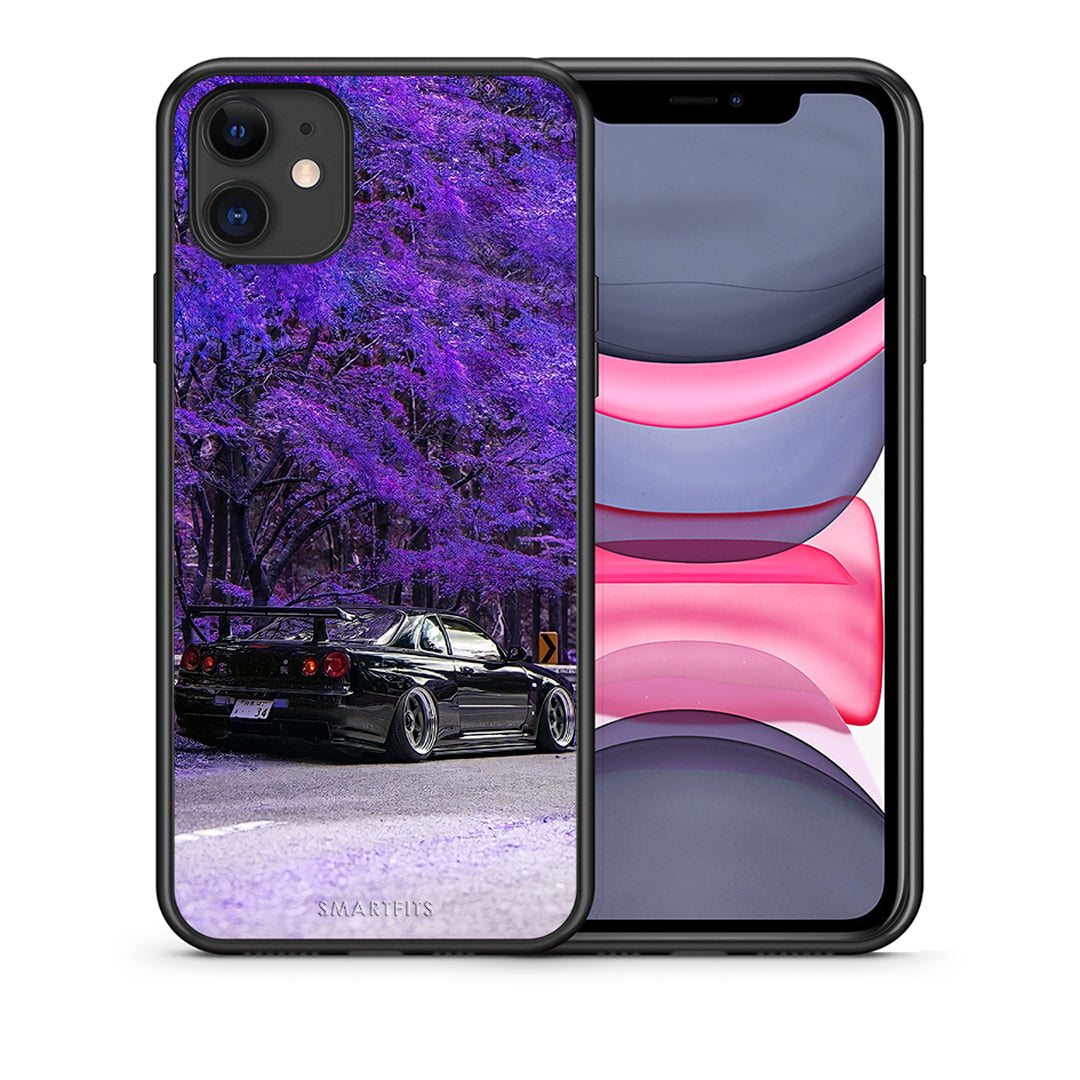 Θήκη Αγίου Βαλεντίνου iPhone 11 Super Car από τη Smartfits με σχέδιο στο πίσω μέρος και μαύρο περίβλημα | iPhone 11 Super Car case with colorful back and black bezels