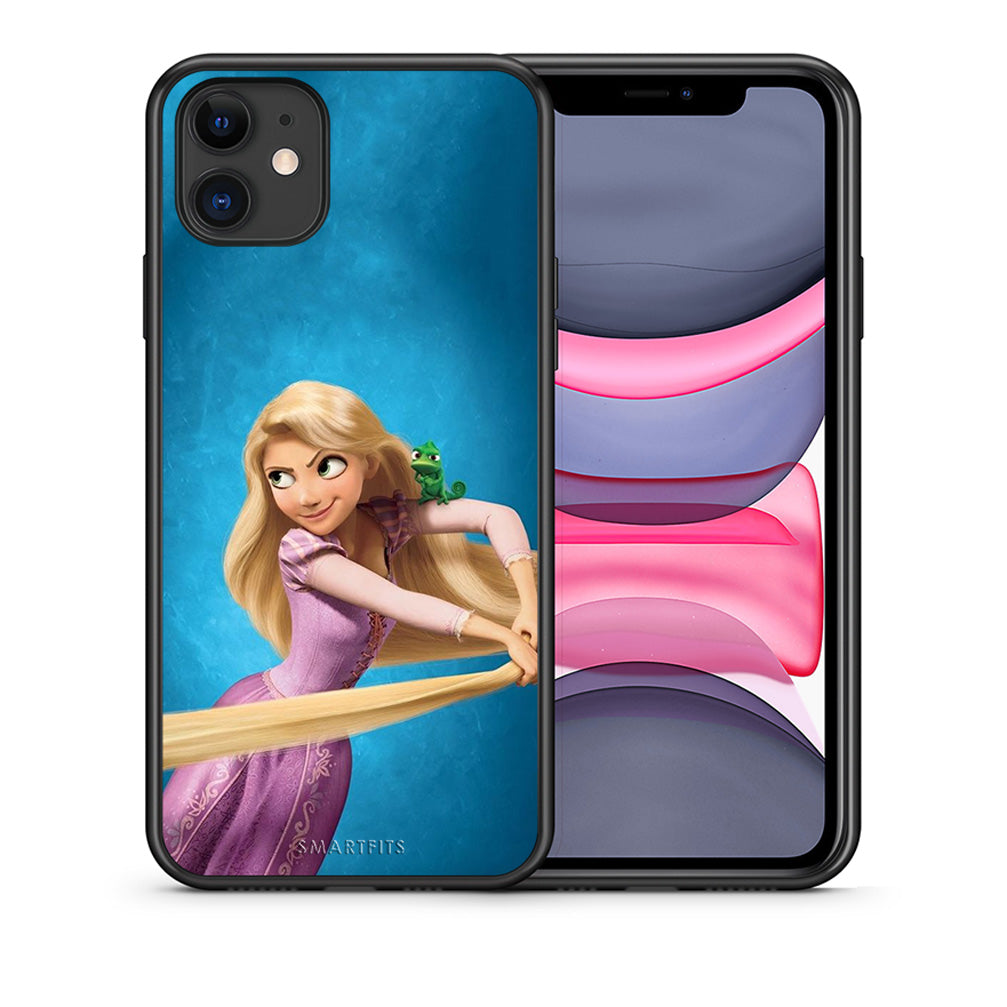 Θήκη Αγίου Βαλεντίνου iPhone 11 Tangled 2 από τη Smartfits με σχέδιο στο πίσω μέρος και μαύρο περίβλημα | iPhone 11 Tangled 2 case with colorful back and black bezels