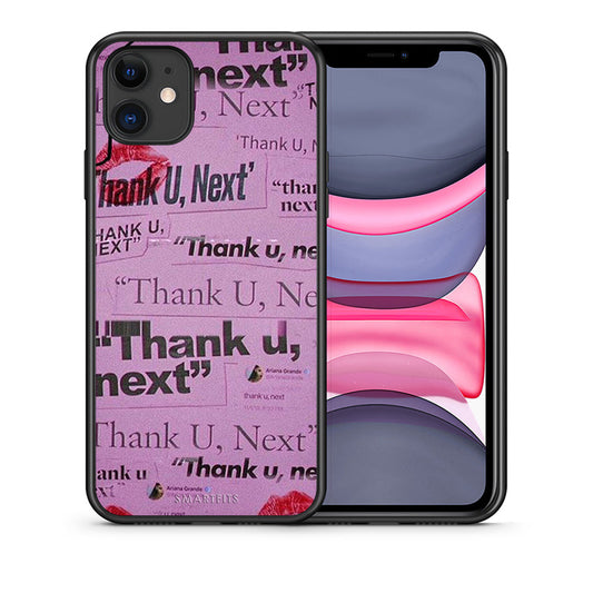 Θήκη Αγίου Βαλεντίνου iPhone 11 Thank You Next από τη Smartfits με σχέδιο στο πίσω μέρος και μαύρο περίβλημα | iPhone 11 Thank You Next case with colorful back and black bezels