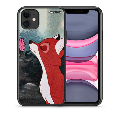 Θήκη iPhone 11 Tod And Vixey Love 2 από τη Smartfits με σχέδιο στο πίσω μέρος και μαύρο περίβλημα | iPhone 11 Tod And Vixey Love 2 case with colorful back and black bezels