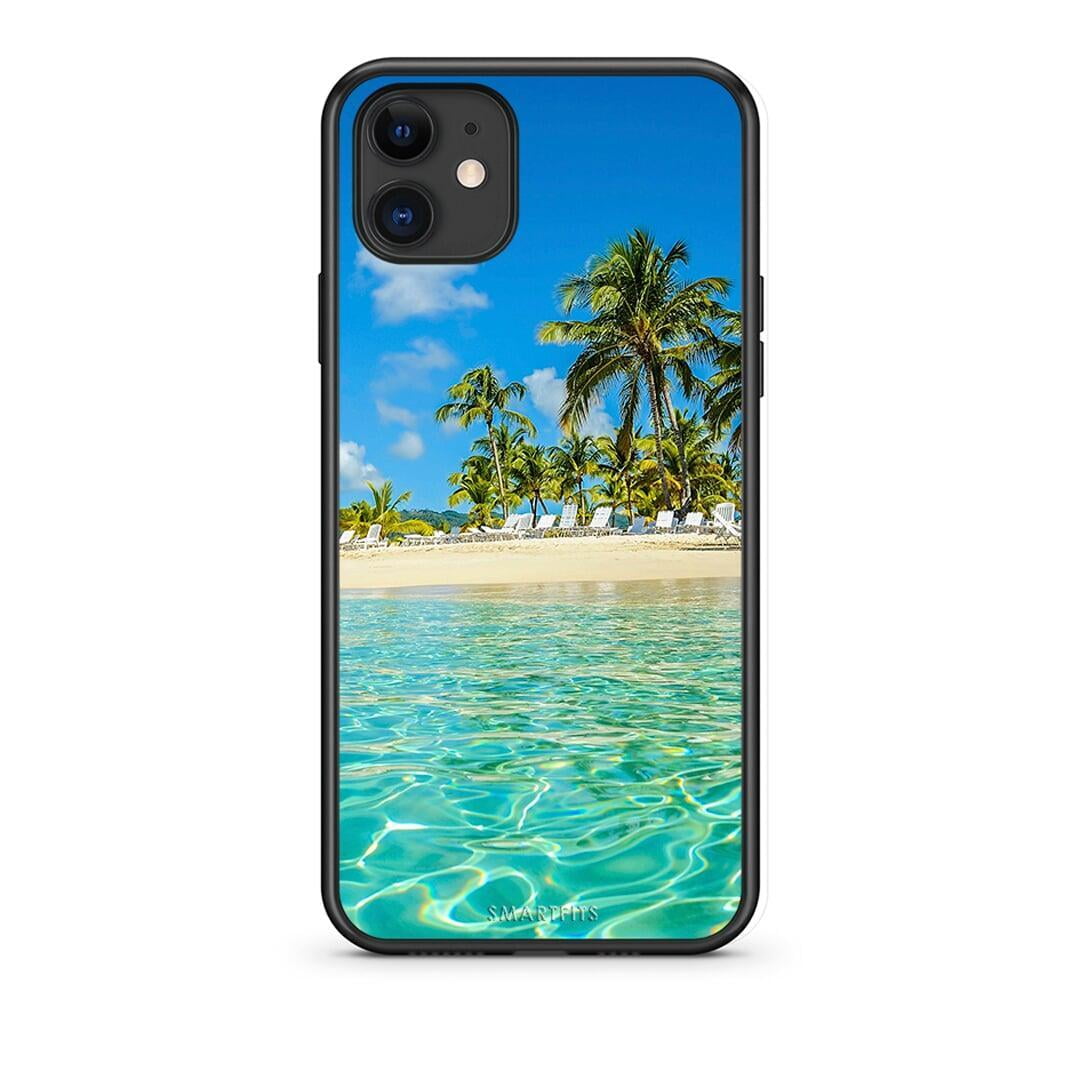 iPhone 11 Tropical Vibes Θήκη από τη Smartfits με σχέδιο στο πίσω μέρος και μαύρο περίβλημα | Smartphone case with colorful back and black bezels by Smartfits