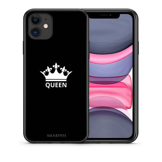 Θήκη iPhone 11 Queen Valentine από τη Smartfits με σχέδιο στο πίσω μέρος και μαύρο περίβλημα | iPhone 11 Queen Valentine case with colorful back and black bezels