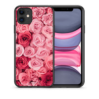 Thumbnail for Θήκη iPhone 11 RoseGarden Valentine από τη Smartfits με σχέδιο στο πίσω μέρος και μαύρο περίβλημα | iPhone 11 RoseGarden Valentine case with colorful back and black bezels
