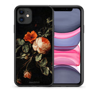 Thumbnail for Θήκη iPhone 11 Vintage Roses από τη Smartfits με σχέδιο στο πίσω μέρος και μαύρο περίβλημα | iPhone 11 Vintage Roses case with colorful back and black bezels