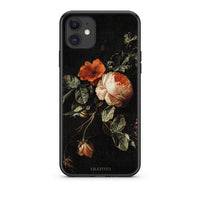 Thumbnail for iPhone 11 Vintage Roses θήκη από τη Smartfits με σχέδιο στο πίσω μέρος και μαύρο περίβλημα | Smartphone case with colorful back and black bezels by Smartfits
