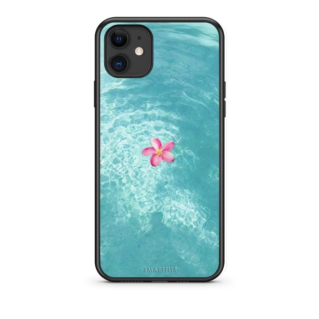 iPhone 11 Water Flower Θήκη από τη Smartfits με σχέδιο στο πίσω μέρος και μαύρο περίβλημα | Smartphone case with colorful back and black bezels by Smartfits