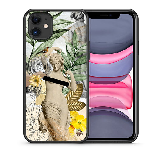 Θήκη iPhone 11 Woman Statue από τη Smartfits με σχέδιο στο πίσω μέρος και μαύρο περίβλημα | iPhone 11 Woman Statue case with colorful back and black bezels