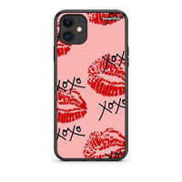 Thumbnail for iPhone 11 XOXO Lips Θήκη από τη Smartfits με σχέδιο στο πίσω μέρος και μαύρο περίβλημα | Smartphone case with colorful back and black bezels by Smartfits