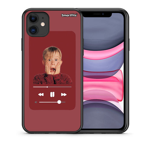Θήκη iPhone 11 Xmas Alone Music από τη Smartfits με σχέδιο στο πίσω μέρος και μαύρο περίβλημα | iPhone 11 Xmas Alone Music case with colorful back and black bezels