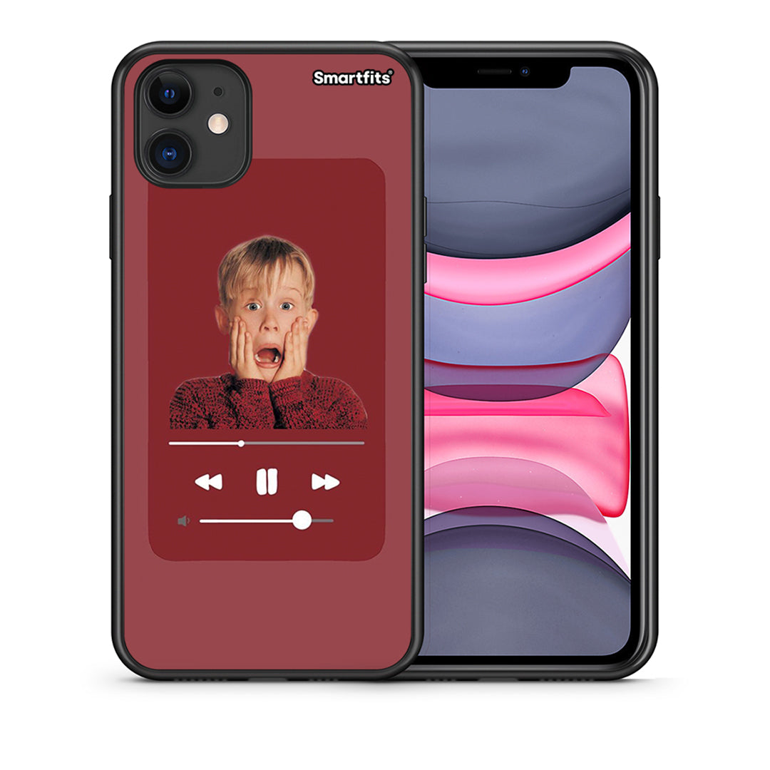 Θήκη iPhone 11 Xmas Alone Music από τη Smartfits με σχέδιο στο πίσω μέρος και μαύρο περίβλημα | iPhone 11 Xmas Alone Music case with colorful back and black bezels