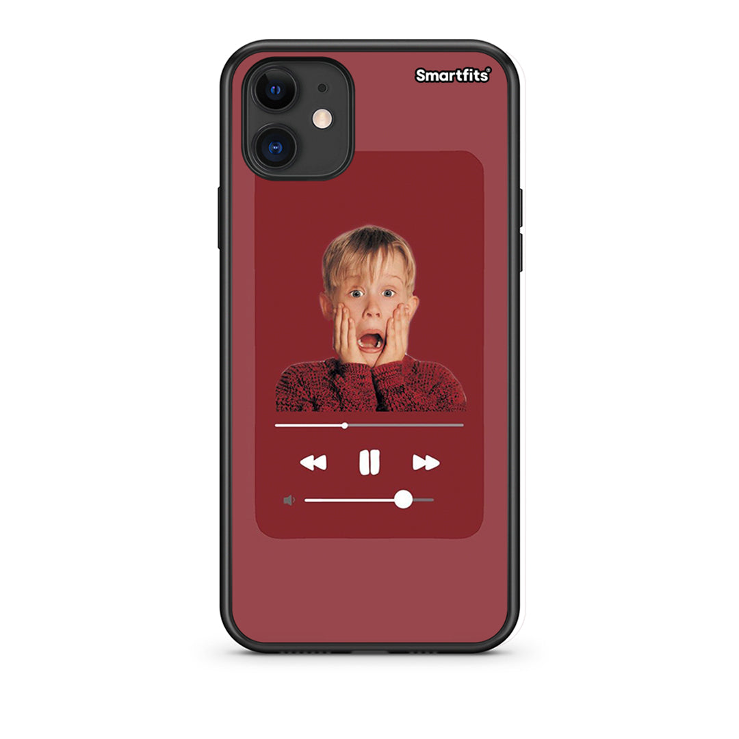 iPhone 11 Xmas Alone Music θήκη από τη Smartfits με σχέδιο στο πίσω μέρος και μαύρο περίβλημα | Smartphone case with colorful back and black bezels by Smartfits