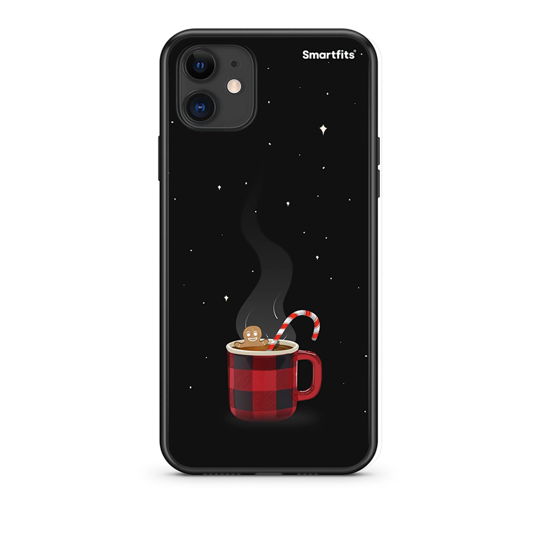 iPhone 11 Xmas Bathing θήκη από τη Smartfits με σχέδιο στο πίσω μέρος και μαύρο περίβλημα | Smartphone case with colorful back and black bezels by Smartfits