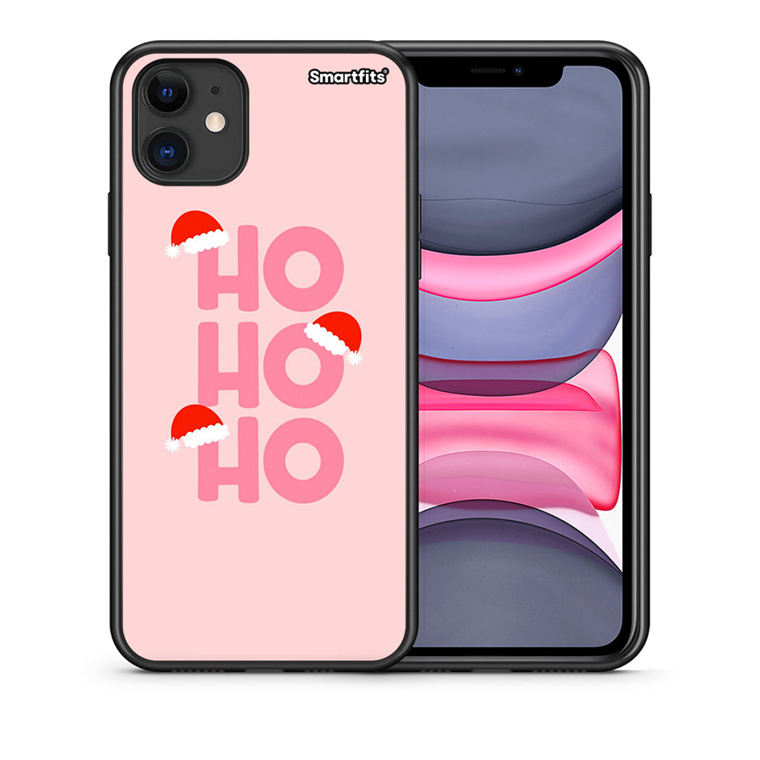 Θήκη iPhone 11 Xmas Ho Ho Ho από τη Smartfits με σχέδιο στο πίσω μέρος και μαύρο περίβλημα | iPhone 11 Xmas Ho Ho Ho case with colorful back and black bezels