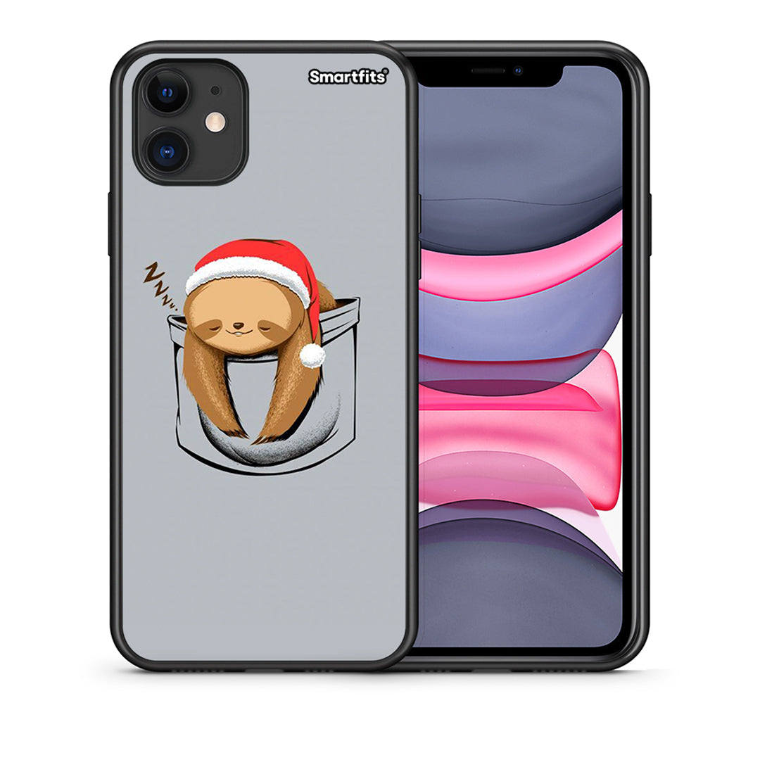 Θήκη iPhone 11 Xmas Zzzz από τη Smartfits με σχέδιο στο πίσω μέρος και μαύρο περίβλημα | iPhone 11 Xmas Zzzz case with colorful back and black bezels