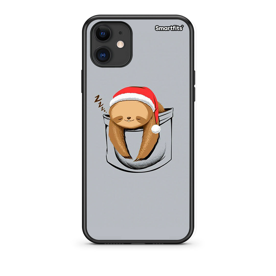 iPhone 11 Xmas Zzzz θήκη από τη Smartfits με σχέδιο στο πίσω μέρος και μαύρο περίβλημα | Smartphone case with colorful back and black bezels by Smartfits