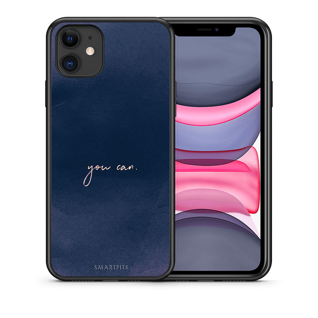 Θήκη iPhone 11 You Can από τη Smartfits με σχέδιο στο πίσω μέρος και μαύρο περίβλημα | iPhone 11 You Can case with colorful back and black bezels