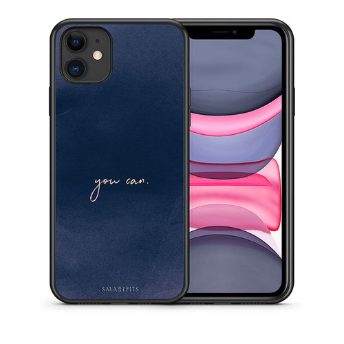 Θήκη iPhone 11 You Can από τη Smartfits με σχέδιο στο πίσω μέρος και μαύρο περίβλημα | iPhone 11 You Can case with colorful back and black bezels