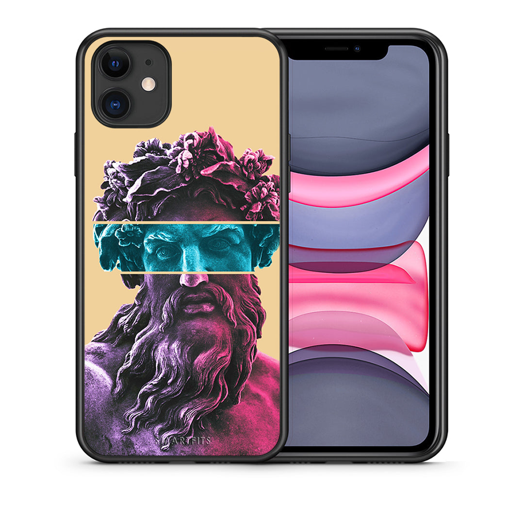 Θήκη Αγίου Βαλεντίνου iPhone 11 Zeus Art από τη Smartfits με σχέδιο στο πίσω μέρος και μαύρο περίβλημα | iPhone 11 Zeus Art case with colorful back and black bezels