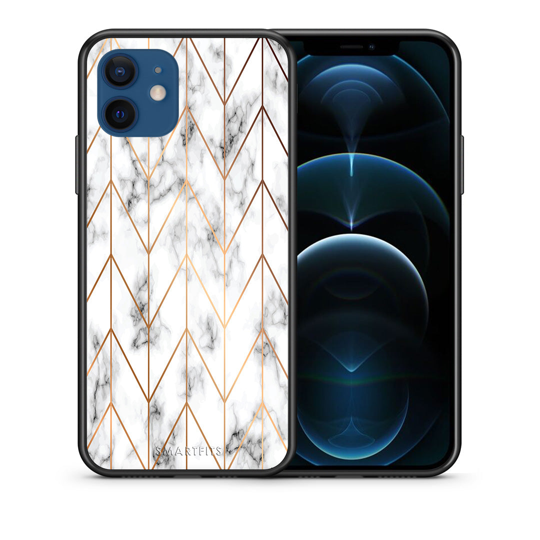 Marble Gold Geometric - iPhone 12 Pro θήκη