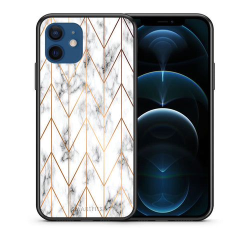 Marble Gold Geometric - iPhone 12 θήκη