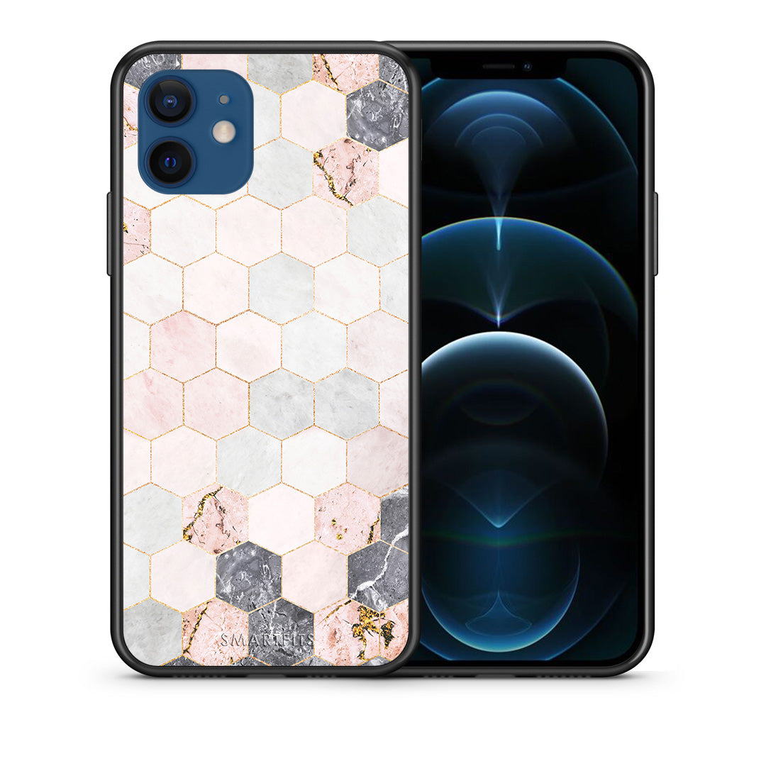 Marble Hexagon Pink - iPhone 12 θήκη