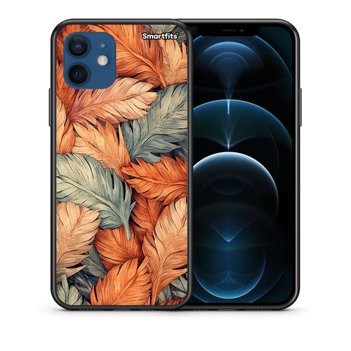 Θήκη iPhone 12 Pro Autumn Leaves από τη Smartfits με σχέδιο στο πίσω μέρος και μαύρο περίβλημα | iPhone 12 Pro Autumn Leaves case with colorful back and black bezels