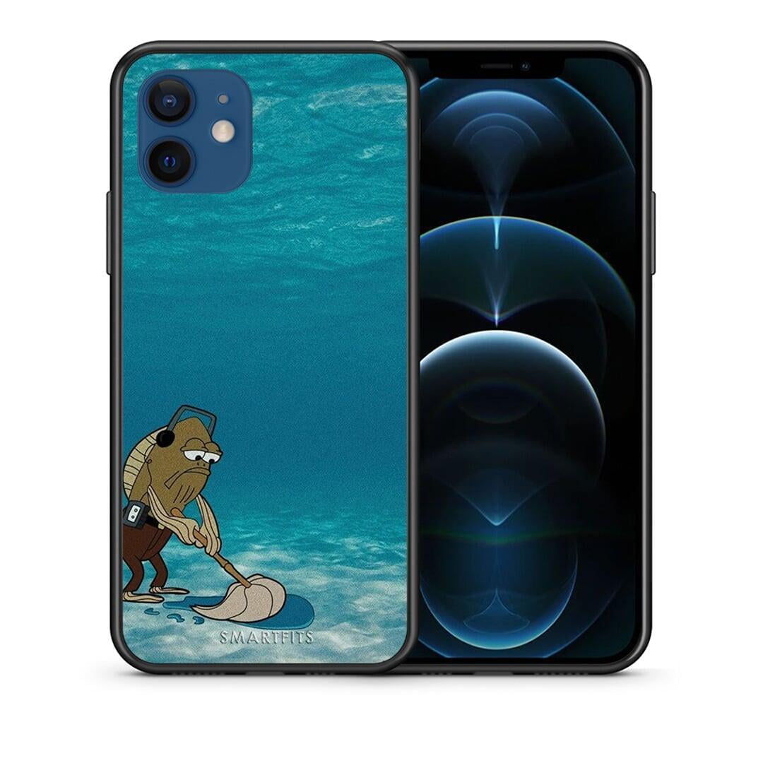 Θήκη iPhone 12 Clean The Ocean από τη Smartfits με σχέδιο στο πίσω μέρος και μαύρο περίβλημα | iPhone 12 Clean The Ocean case with colorful back and black bezels