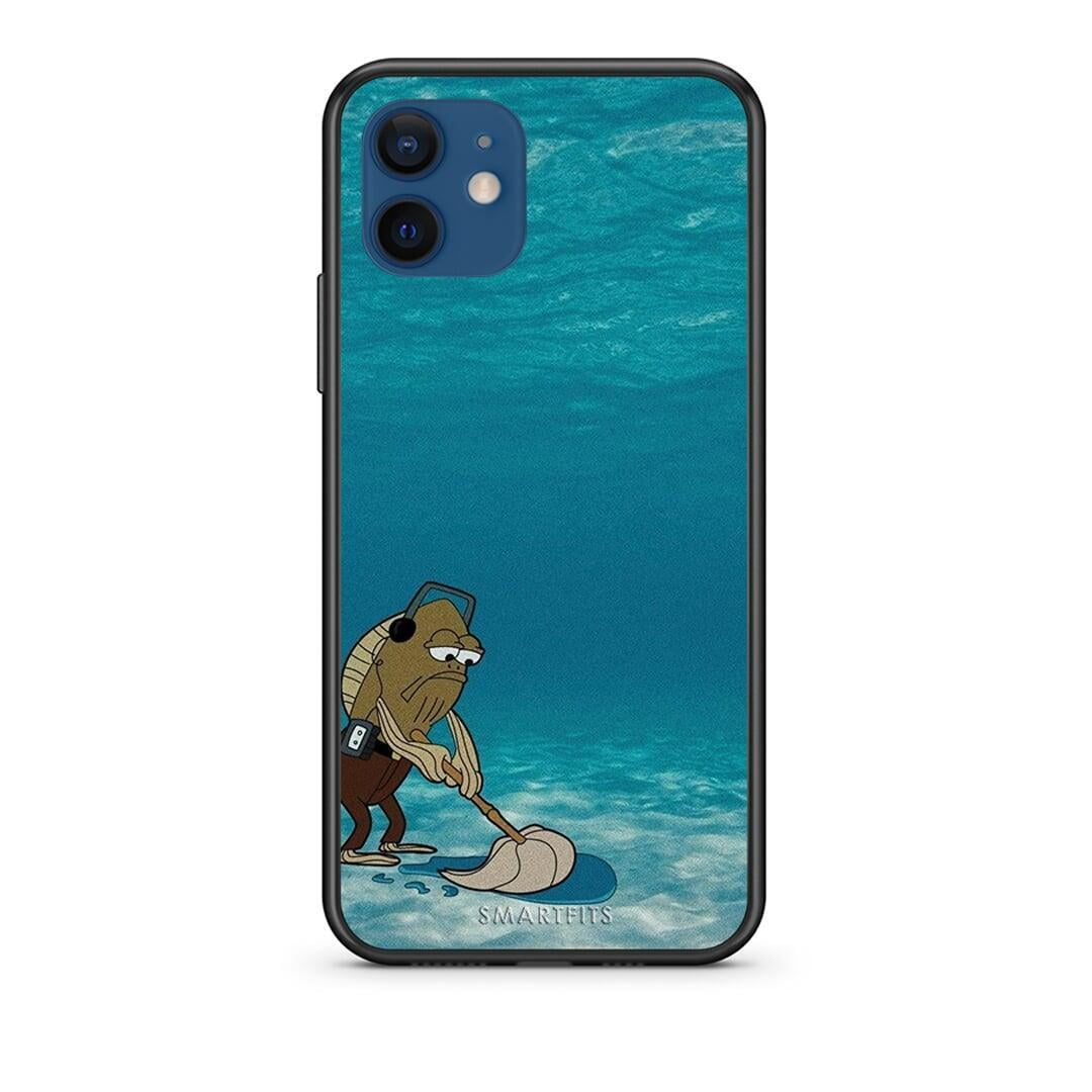 Θήκη iPhone 12 Clean The Ocean από τη Smartfits με σχέδιο στο πίσω μέρος και μαύρο περίβλημα | iPhone 12 Clean The Ocean case with colorful back and black bezels