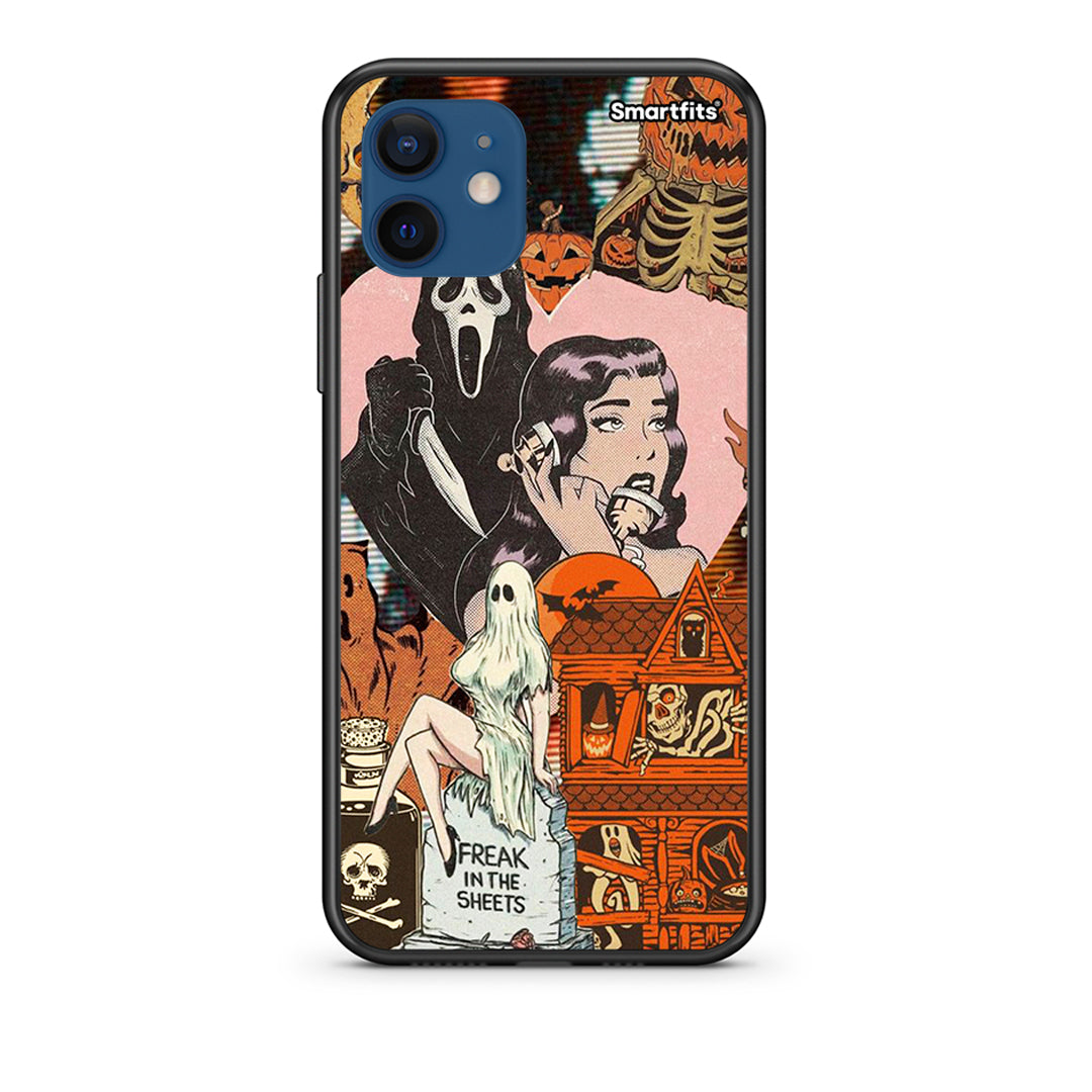 Θήκη iPhone 12 Halloween Collage από τη Smartfits με σχέδιο στο πίσω μέρος και μαύρο περίβλημα | iPhone 12 Halloween Collage case with colorful back and black bezels