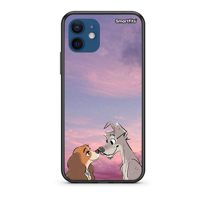 Θήκη iPhone 12 Lady And Tramp από τη Smartfits με σχέδιο στο πίσω μέρος και μαύρο περίβλημα | iPhone 12 Lady And Tramp case with colorful back and black bezels