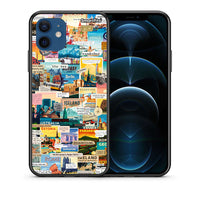 Thumbnail for Θήκη iPhone 12 Live To Travel από τη Smartfits με σχέδιο στο πίσω μέρος και μαύρο περίβλημα | iPhone 12 Live To Travel case with colorful back and black bezels