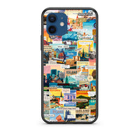 Thumbnail for Θήκη iPhone 12 Live To Travel από τη Smartfits με σχέδιο στο πίσω μέρος και μαύρο περίβλημα | iPhone 12 Live To Travel case with colorful back and black bezels