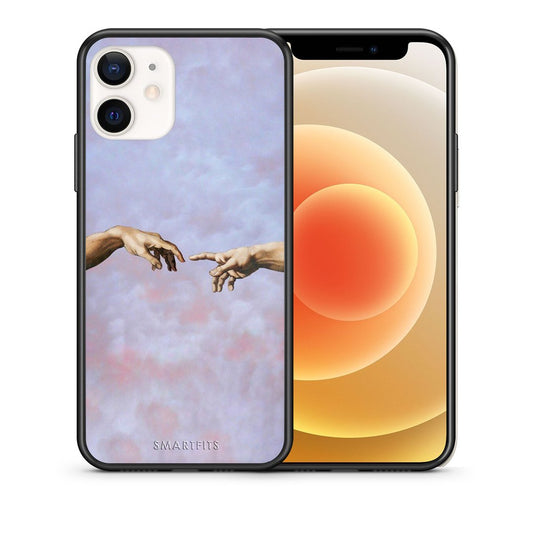 Θήκη iPhone 12 Mini Adam Hand από τη Smartfits με σχέδιο στο πίσω μέρος και μαύρο περίβλημα | iPhone 12 Mini Adam Hand case with colorful back and black bezels