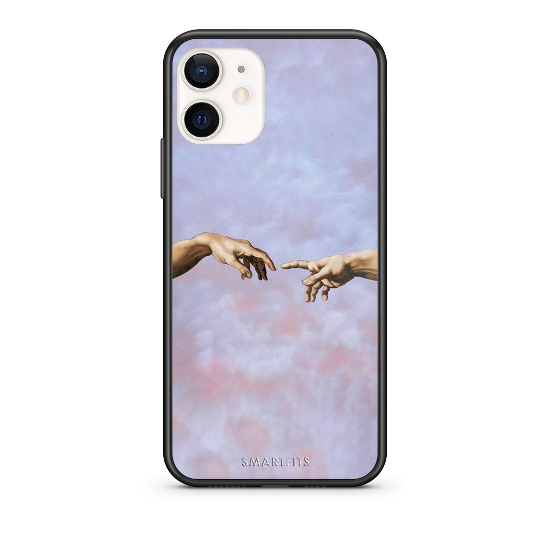 Θήκη iPhone 12 Mini Adam Hand από τη Smartfits με σχέδιο στο πίσω μέρος και μαύρο περίβλημα | iPhone 12 Mini Adam Hand case with colorful back and black bezels