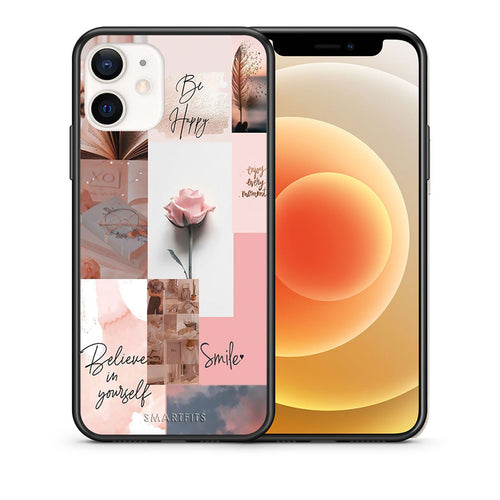Θήκη iPhone 12 Mini Aesthetic Collage από τη Smartfits με σχέδιο στο πίσω μέρος και μαύρο περίβλημα | iPhone 12 Mini Aesthetic Collage case with colorful back and black bezels