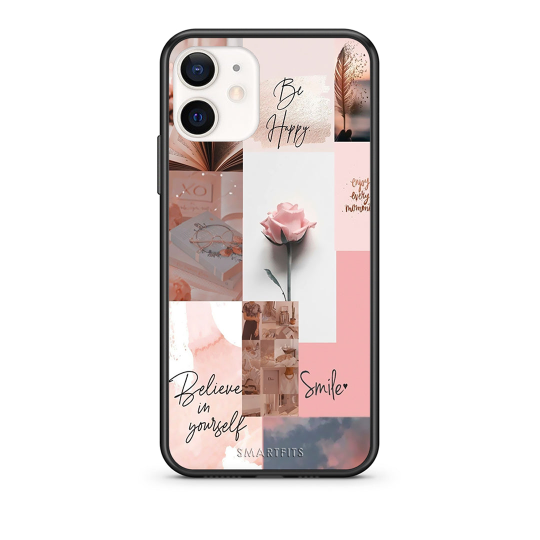 Θήκη iPhone 12 Mini Aesthetic Collage από τη Smartfits με σχέδιο στο πίσω μέρος και μαύρο περίβλημα | iPhone 12 Mini Aesthetic Collage case with colorful back and black bezels