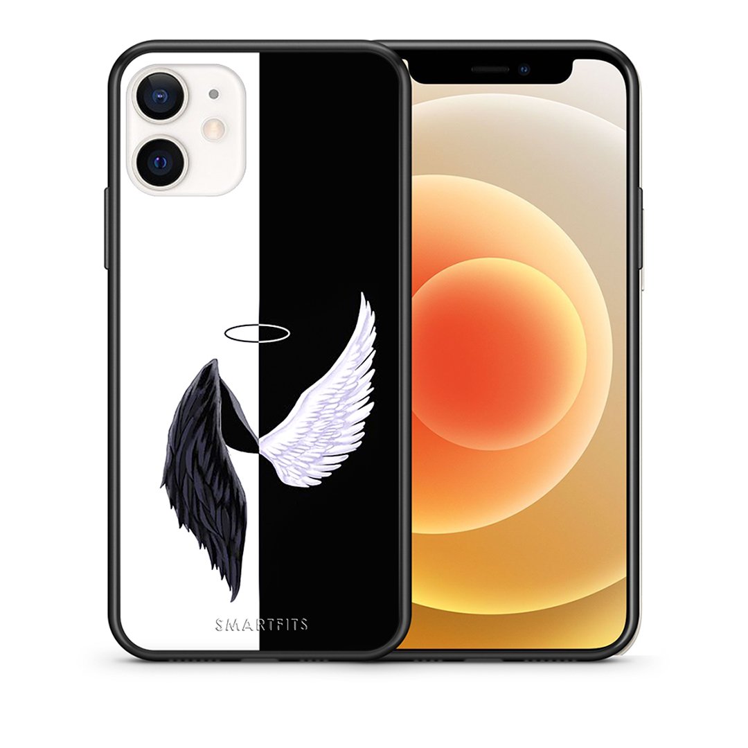 Θήκη iPhone 12 Mini Angels Demons από τη Smartfits με σχέδιο στο πίσω μέρος και μαύρο περίβλημα | iPhone 12 Mini Angels Demons case with colorful back and black bezels